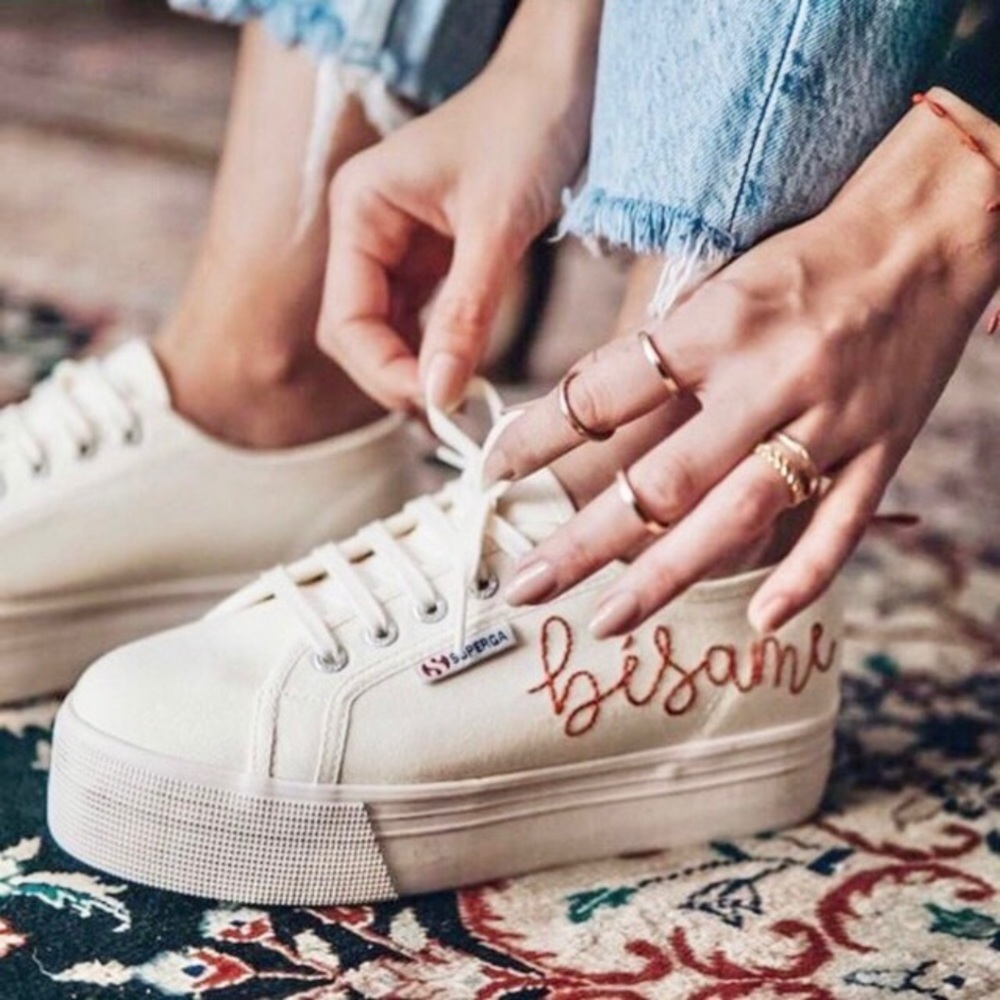 SUPERGA platform sneakers 38 Embroidered